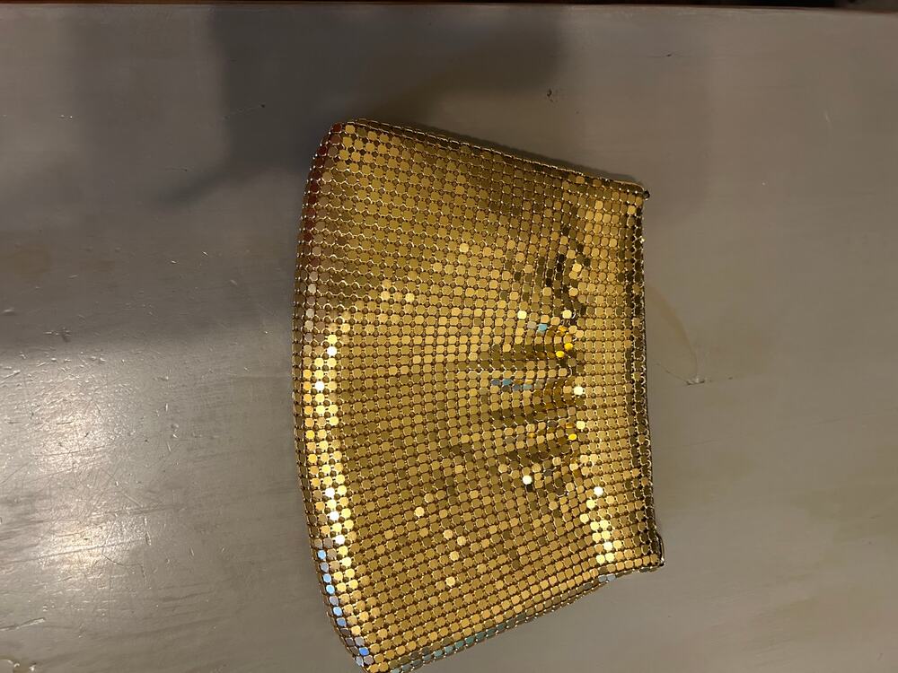 Gold Aluminum Decor Clutch Cocktail Bag
